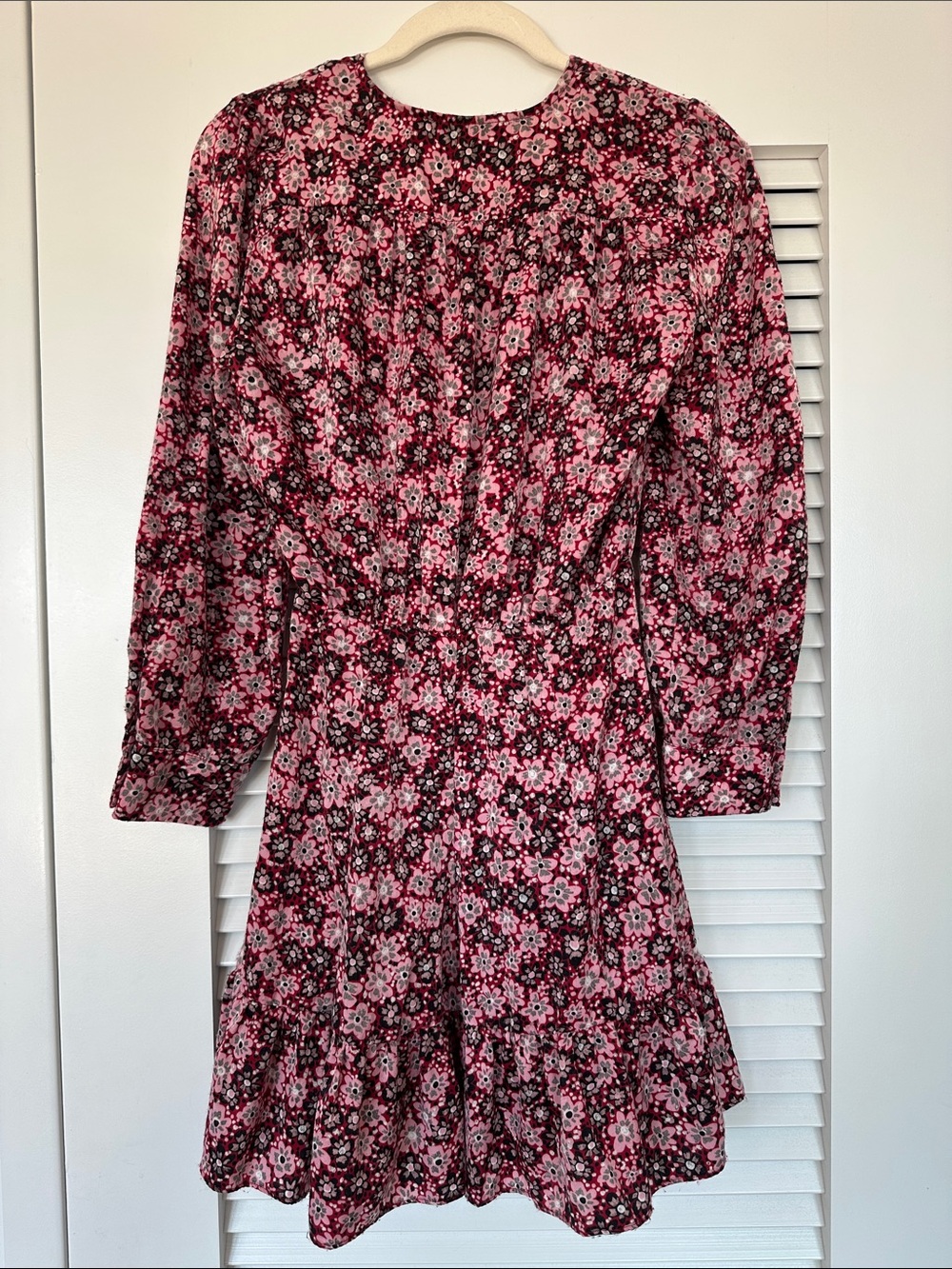 Zara Pink and Black Floral Long-Sleeve Dress - Picture 3 of 3